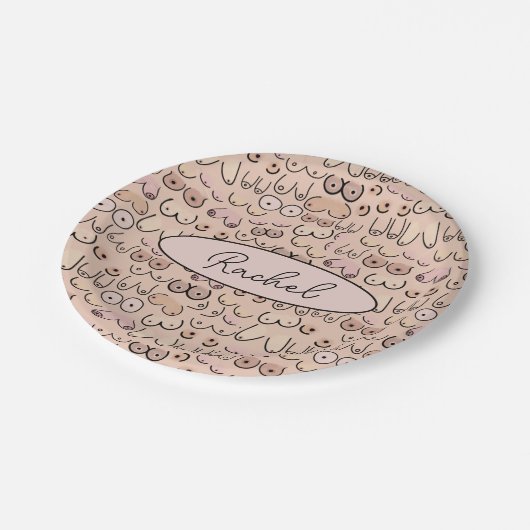 Brüste Pappteller (Schrägansicht)