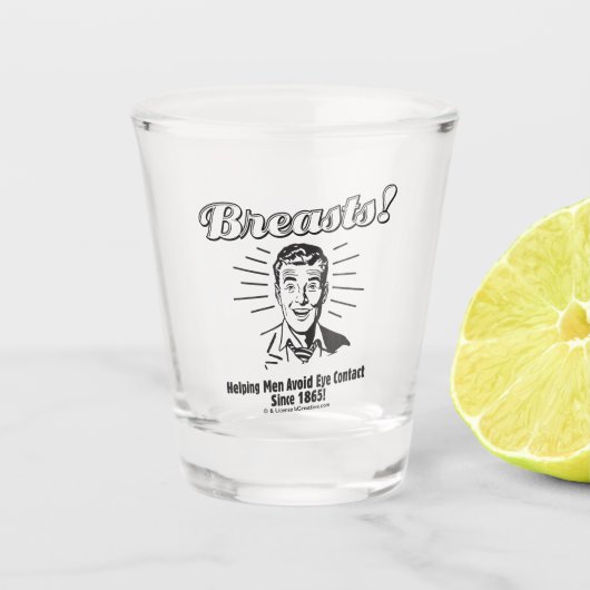Brüste: Vermeiden von Augenkontakt Schnapsglas (Vorderseite)