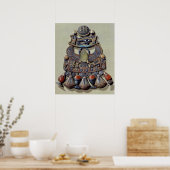 Brustkorb mit Vogelspännchen Poster (Küche)