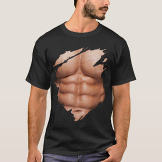 Brustkorb Sixpack Abs Muskeln Bodybuilder T-Shirt