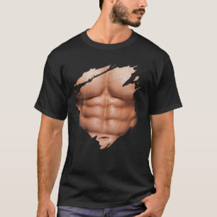 Brustkorb Sixpack Abs Muskeln Bodybuilder T-Shirt