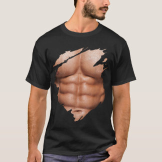 Brustkorb Sixpack Abs Muskeln Bodybuilder T-Shirt