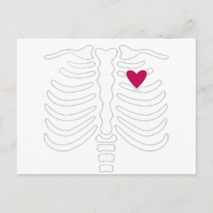 Brustkorb und Herz Postkarte