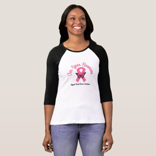 Brustkrebs 10 Jahre Überleben T-Shirt (Vorne ganz)