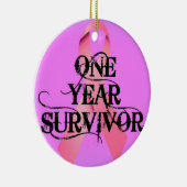 Brustkrebs 1 Jahr Überlebensrate Keramik Ornament (Rechts)