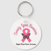 Brustkrebs 20 Jahre Überleben Schlüsselanhänger (Vorderseite)