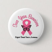 Brustkrebs 2 Jahre Überlebenschance Button (Vorderseite)