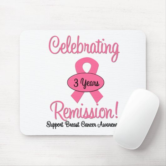Brustkrebs 3 Jahre Remission Mousepad (Mit Mouse)