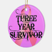 Brustkrebs 3 Jahre Überleben Keramik Ornament (Links)
