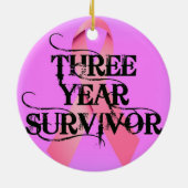 Brustkrebs 3 Jahre Überleben Keramik Ornament (Hinten)