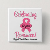 Brustkrebs 5 Jahre Remission Button (Vorderseite)