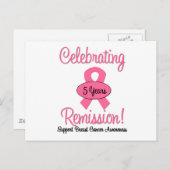 Brustkrebs 5 Jahre Remission Postkarte (Vorne/Hinten)