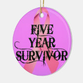 Brustkrebs 5 Jahre Überleben Keramikornament (Links)