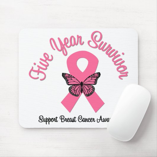 Brustkrebs 5 Jahre Überleben Mousepad (Mit Mouse)