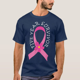 Brustkrebs 5 Jahre Überleben Pink Ribbon Geschenk T-Shirt
