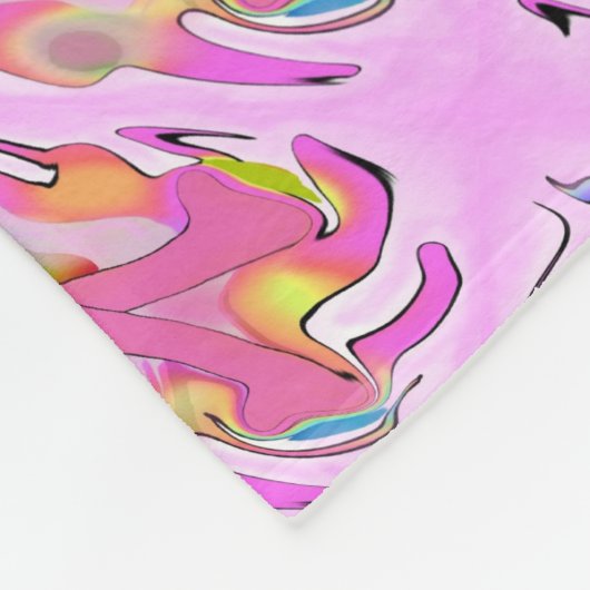 Brustkrebs-Aquarell-Rosa-Band-Decke Fleecedecke (Ecke)