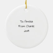 Brustkrebs Aufblühen anpassbarer Weihnachten Keramik Ornament (Hinten)