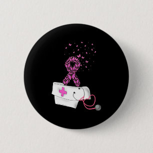 Brustkrebs-Aufklärung der Krankenschwester Rosa Ri Button