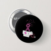 Brustkrebs-Aufklärung der Krankenschwester Rosa Ri Button (Vorne & Hinten)