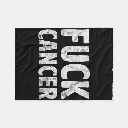 Brustkrebs-Aufklärungsgeschenk für Fck Cancer Dist Fleecedecke (Vorderseite (Horizontal))