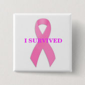 Brustkrebs Awarness überlebte ich Knopf Button (Vorderseite)