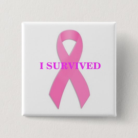 Brustkrebs Awarness überlebte ich Knopf Button (Vorderseite)