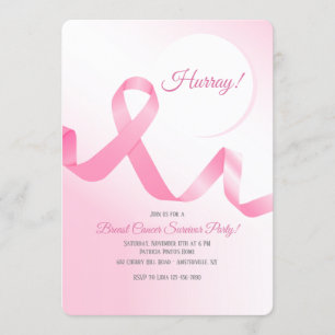 Brustkrebs-Band-Einladung Einladung