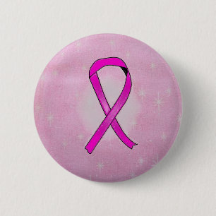 Brustkrebs-Band-Glitzern Button