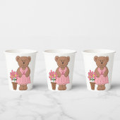 Brustkrebs-Bären in rosa Kleid Pappbecher