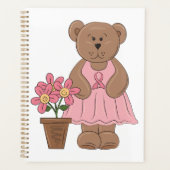 Brustkrebs-Bären in rosa Kleid Planer (Vorderseite)