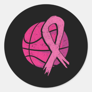 Brustkrebs Basketball Ball K Ribbon Carcinomas Runder Aufkleber