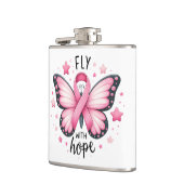 Brustkrebs bekämpft rosa Butterfly Flachmann (Links)