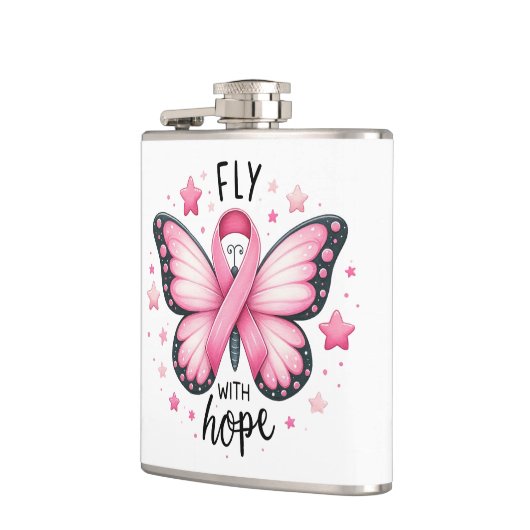 Brustkrebs bekämpft rosa Butterfly Flachmann (Links)