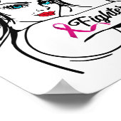 Brustkrebs bekämpft Rosie The Riveter Pink Poster (Ecke)