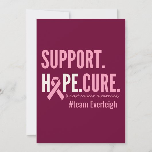 Brustkrebs Benutzerdefinierte personalisierte Einl Einladung (Vorderseite)