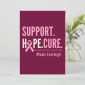 Brustkrebs Benutzerdefinierte personalisierte Einl Einladung (Stehend Vorderseite)