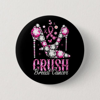 Brustkrebs besiegen Pink Bling High Heels Band  Button