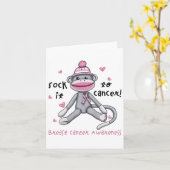 Brustkrebs-Bewusstsein Affe befruchtet Krebs Karte (Gelbe Blume)