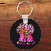 Brustkrebs-Bewusstsein Afrikanisch-Amerikanische F Schlüsselanhänger (Vorderseite)