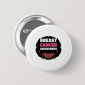 Brustkrebs-Bewusstsein Afrikanischer Amerikanische Button (Vorne & Hinten)