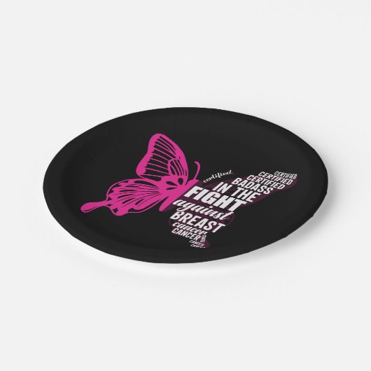 Brustkrebs-Bewusstsein am besten Pappteller (Schrägansicht)