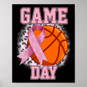 Brustkrebs-Bewusstsein am Spieltag Basketball-Tack Poster