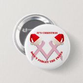 Brustkrebs-Bewusstsein am Weihnachten Button (Vorne & Hinten)