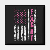 Brustkrebs-Bewusstsein Amerikanischer Flaggenkampf Magnet (Vorne)