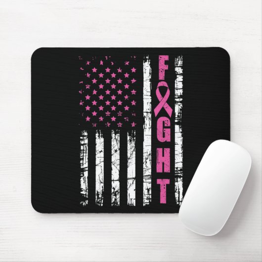 Brustkrebs-Bewusstsein Amerikanischer Flaggenkampf Mousepad (Mit Mouse)