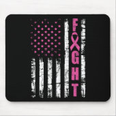 Brustkrebs-Bewusstsein Amerikanischer Flaggenkampf Mousepad (Vorne)