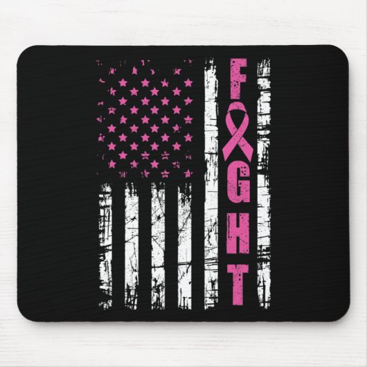Brustkrebs-Bewusstsein Amerikanischer Flaggenkampf Mousepad (Vorne)