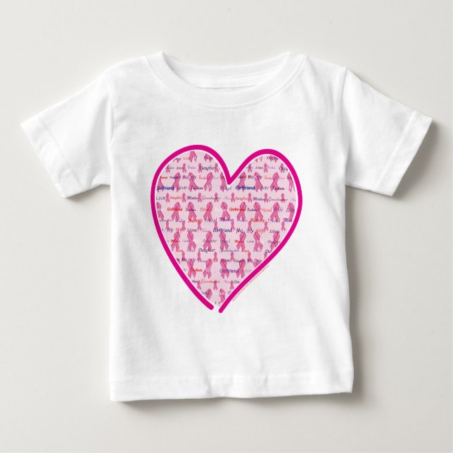 Brustkrebs-Bewusstsein Baby T-shirt (Vorderseite)