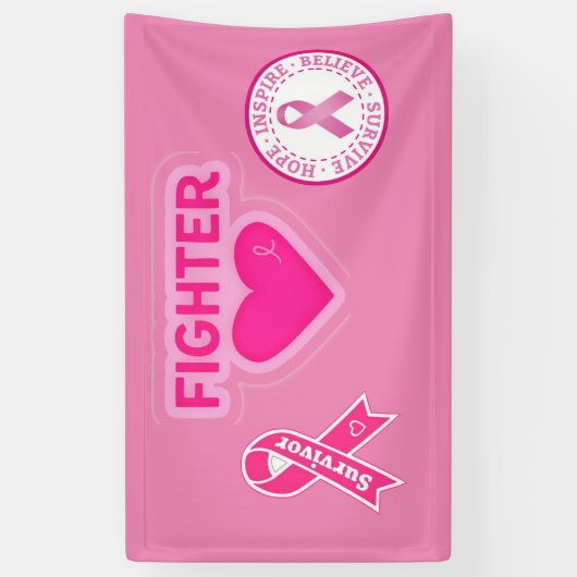 Brustkrebs-Bewusstsein Banner (Vertikal)