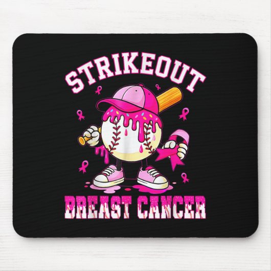 Brustkrebs-Bewusstsein Baseball-Drip P Mousepad (Vorne)